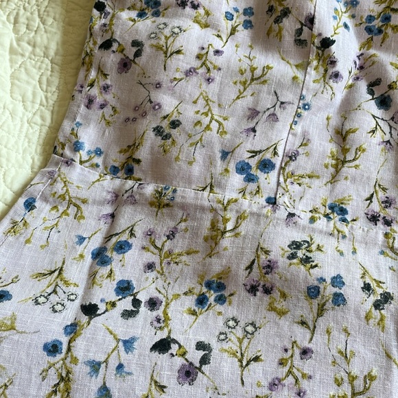 J. Jill Love Linen purple floral linen sleeveless dress large - Picture 7 of 10